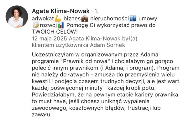 Prawnik od nowa - integracja (kurs online + integracja 25.4.26 w Warszawie) - obrazek 35