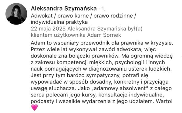 Prawnik od nowa - integracja (kurs online + integracja 25.4.26 w Warszawie) - obrazek 25