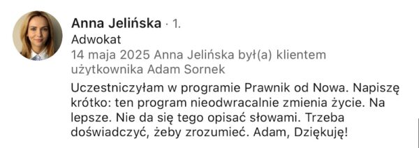 Prawnik od nowa - integracja (kurs online + integracja 25.4.26 w Warszawie) - obrazek 24