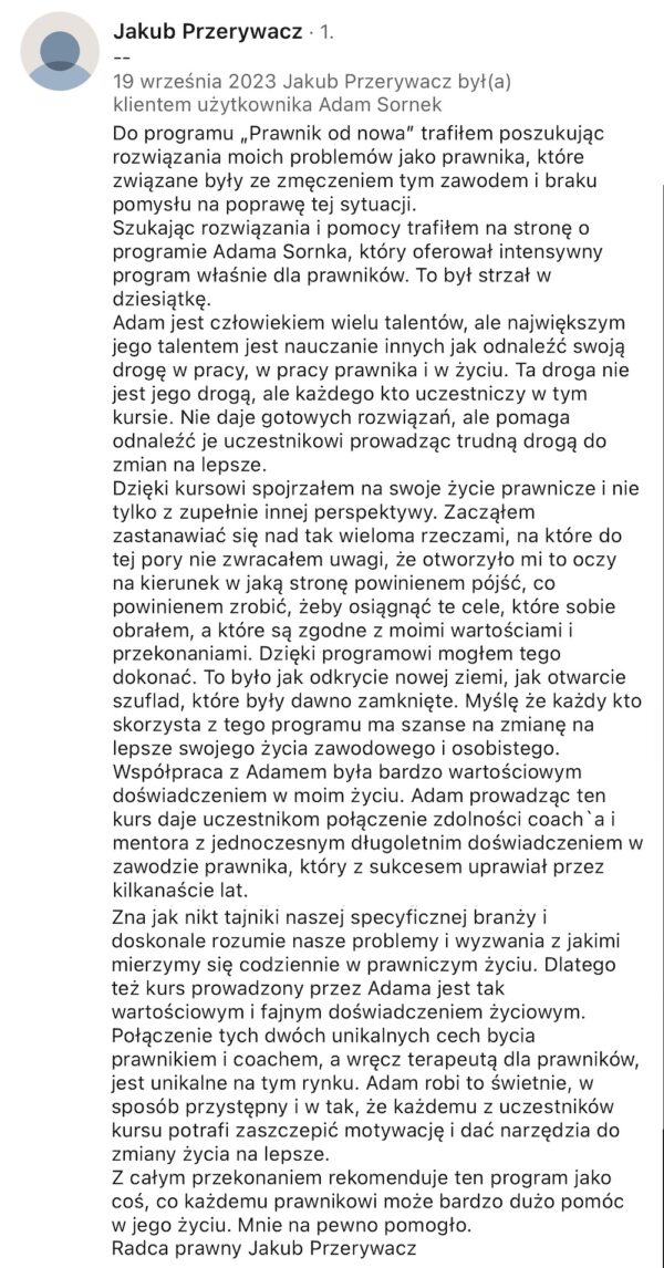Prawnik od nowa - integracja (kurs online + integracja 25.4.26 w Warszawie) - obrazek 28