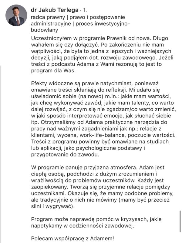 Prawnik od nowa - integracja (kurs online + integracja 25.4.26 w Warszawie) - obrazek 33